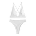 thumbnail image 6 of Womens High Waisted Thong Bikini Sets Sexy Brazilian Triangle Top Deep V Neck Two Piece Swimsuit Bathing Suits, 6 of 6