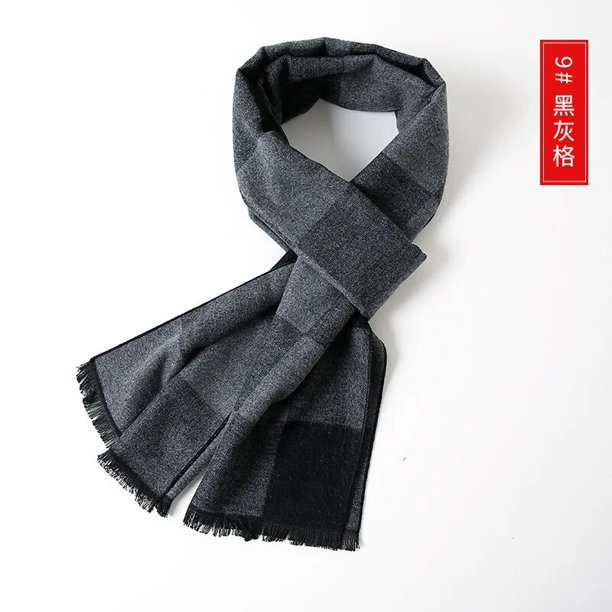 2022 Luxury Brand Winter Plaid Cashmere Scarf for Men Warm Neck Scarfs Male Business Scarves Long Pashmina Christmas Gifts