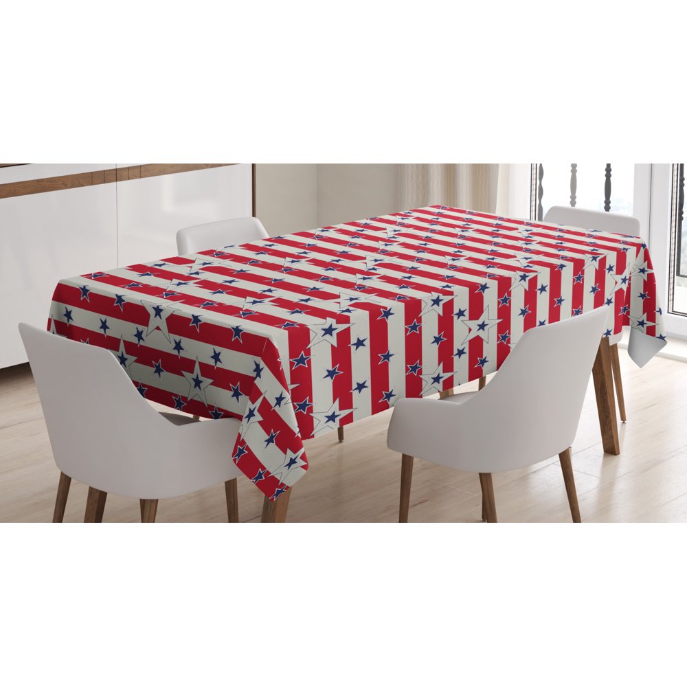 USA Tablecloth, Patriotic Pattern Love My Country Continent American