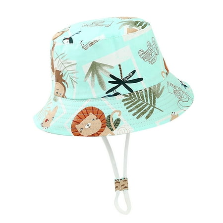 

TOWED22 Baby Hats Newborn Sun Spring Summer Strap Kids Cap Cute Cartoon Outdoor Hats Hat Bucket Sun Protection Beach Chin B