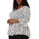thumbnail image 1 of Women's Plus Size Blouse V Neck 3/4 Ruffle Sleeve PolDots Peplum Top White 4X, 1 of 7
