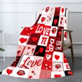 thumbnail image 2 of Amarainy Love Pattern Flannel Throw Blanket Red And White Heart Design For Winter Gift Home Sofa Bed Decoration 50x60 inch, 2 of 5