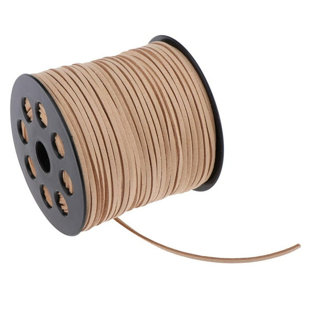 Cordón de cuero sintético de gamuza para collar y pulsera, ideal para hacer joyas, 9 metros Caqui