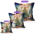 thumbnail image 4 of Merry Christmas Bichon Frise Santa Hat Xmas Tree Winter Holiday Pillow Cushion Double Sided Bichons Dog Lovers Gifts Idea Throw Pillow - 01013, 4 of 4