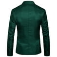 thumbnail image 3 of SWSMCLT Men's Business Casual Suit Jacket Sport Coat Slim Fit Notch Collar Snazzy Split Suit Separate Long Sleeve Dark Green 38, 3 of 3