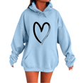 thumbnail image 1 of WZXFASHION Chandail à Capuchon pour Femmes à Imprimé d'Amour Simple, Mode, Ample, Décontracté, Chandail à Capuchon avec Poche, Rabais de 50 % Liquidation, Chandail à Col Roulé, 1 of 4