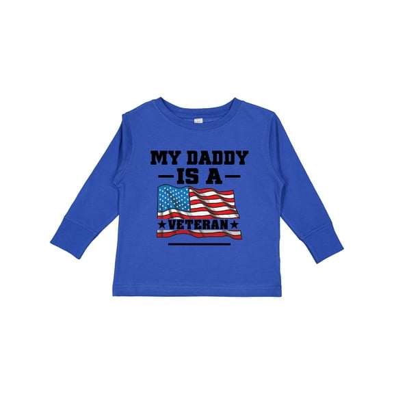 Inktastic My Daddy is a Veteran Boys or Girls Long Sleeve Toddler T-Shirt