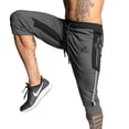 thumbnail image 3 of Iyufng Mens Shorts Athletic Men's Shorts,Mens Casual Fashion Zipper Pockets Patchwork Shorts Drawstring Elastic Waist Cropped Pants, 3 of 4