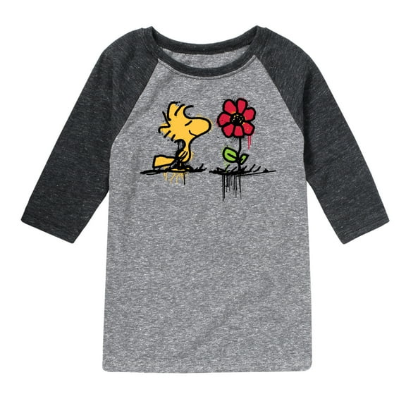 Peanuts - Woodstock Rose - Toddler And Youth Raglan Graphic T-Shirt