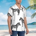 thumbnail image 5 of Wild Animals Zebra Hawaiian Shirts For Men, Summer Short-Sleeve Relaxed-Fit Button-Down Shirts Small, 5 of 9