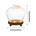 thumbnail image 3 of Glass Dome Display Case with Natural Wood Base, Apple Dome Cloche for Collectibles and Decorative Centerpiece, Bottom-Lit Display Cloche for Home Decor, Valentine's Day Gift for Couples, 3 of 9