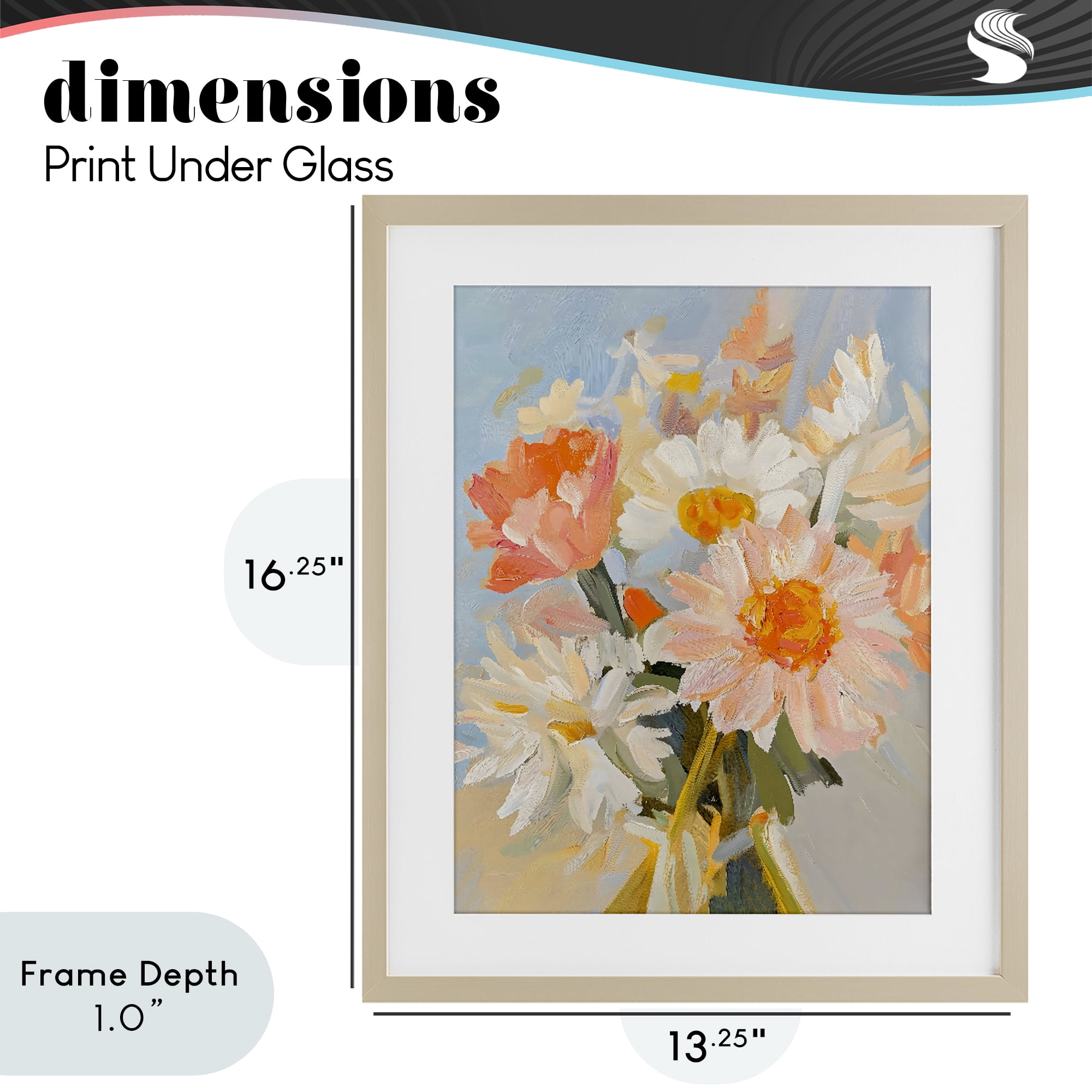 Stupell Industries Orange Spring Floral Bouquet Birch Framed Print Under Glass, design by The Prints Vibe