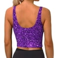 thumbnail image 3 of Lsque Purple Glitter Printed Women'S Sports Bra, Compression, Moisture Wicking, High-Impact Sports Bra For Women,Supportive sports bra-X-Large, 3 of 9