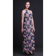 thumbnail image 5 of Bimba Floral Women Side Slits Long Casual Halter Maxi Dress Printed Party Wear-Large, 5 of 6