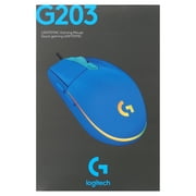 Logitech G203 Wired Gaming Mouse, 8,000 DPI, Rainbow Optical Effect LIGHTSYNC RGB, 6 Programmable Buttons, Blue