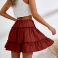 thumbnail image 5 of COMVALUE Shorts for Women 2026 Ruffled Tiered Pleated Mini Skirts Boho High Waist Flowy Comfy Tennis Golf Skorts (S, Red), 5 of 6