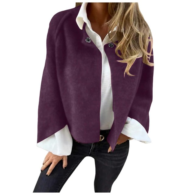 Women's Casual Long Sleeve Cardigan Jacket Autumn Winter Loose Fit Button Front Solid Color Comfortable Soft Knit Outerwear