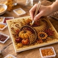 thumbnail image 5 of Autumn Pearl Painting Kit, 5D Rhinestone Pumpkin Diamond Bead Craft for Adult Beginners, Calming Fall DIY Pearl Wall Art for Thanksgiving Holiday Gifting, 5 of 6