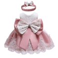 thumbnail image 4 of Fesfesfes Baby Girls Lace Bowknot&nbsp;Princess Wedding Formal&nbsp;Tutu Dress+Headband Set Clothes, 4 of 8