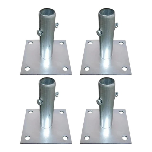 4x Placas base para andamios de 4,7 x 4,7 pulgadas para andamios Instalación sencilla Diámetro del tubo 3,3 cm Altura del tubo 12 cm Accesorios