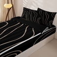 thumbnail image 3 of Homewish Minimalist Lines Zipper Twin Comforter Sets with Fitted Sheet and 2 Pillowcases,Aesthetic Geometric Zipper Bedding Set,Brown Black,Black Reversible,4pcs, 3 of 8