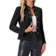 thumbnail image 4 of Blazers Abiertos Chic Inspire para Mujeres, Chaqueta de Oficina de Manga Larga Casual con Botones, S Negro, 4 of 6