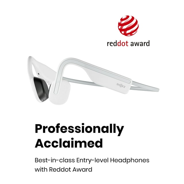 Shokz OpenMove Écouteurs à Conduction Osseuse Sans Fil Bluetooth pour le Sport (Blanc)