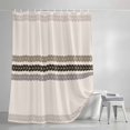 thumbnail image 3 of Rustic Farmhouse Shower Curtains for Bathroom, Vintage Minimalist Leaves Stripes Beige Waterproof Fabric Shower Curtain, Decorative Bathroom Curtain for Bathtub, 72"x72", No Hooks Included, 3 of 9