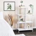 thumbnail image 3 of Household Essentials Trellis Open Storage Bookshelf with 6 Cube Compartments Scandinavian White and White Metal, 3 of 8