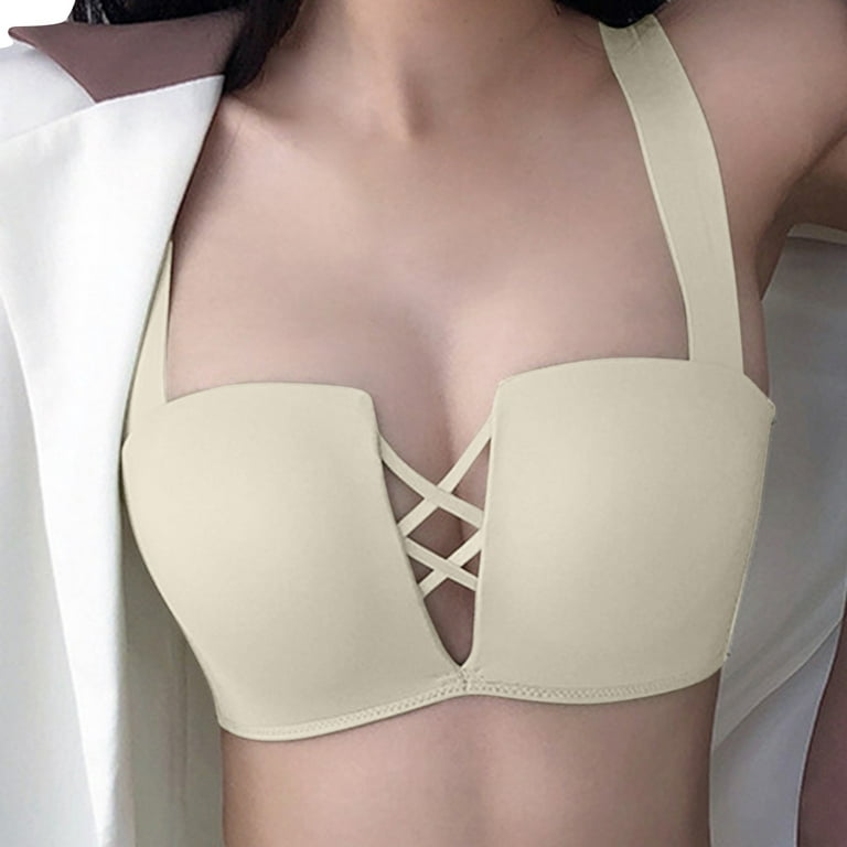 Moxiu Women's Push up Wireless Bra,Plus Size Bras for Women No Underwire  Comfortable Underwear Casual Sexy Thin Full Support Adjustable Bras