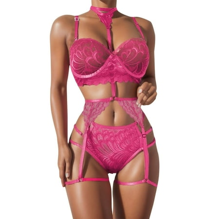 oqasdz Lingerie Sets for Women Sexy without Ring Steel Sleepwear Underwear Lace Gartering Bra Lingerie Set