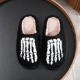 thumbnail image 5 of Leozcaa Halloween Slippers for Women Men Soft Plush Fuzzy Winter Holiday Retro Cozy House Slippers, 5 of 5