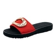 thumbnail image 7 of Rokment Women's Metallic Silver Buckles Platform Memory Foam Slippers for Indoor Outdoor Fashion Casual Cloud Comfortable Arch Support Walking Slip on Slides Beach Sandals Red Size 6, 7 of 7