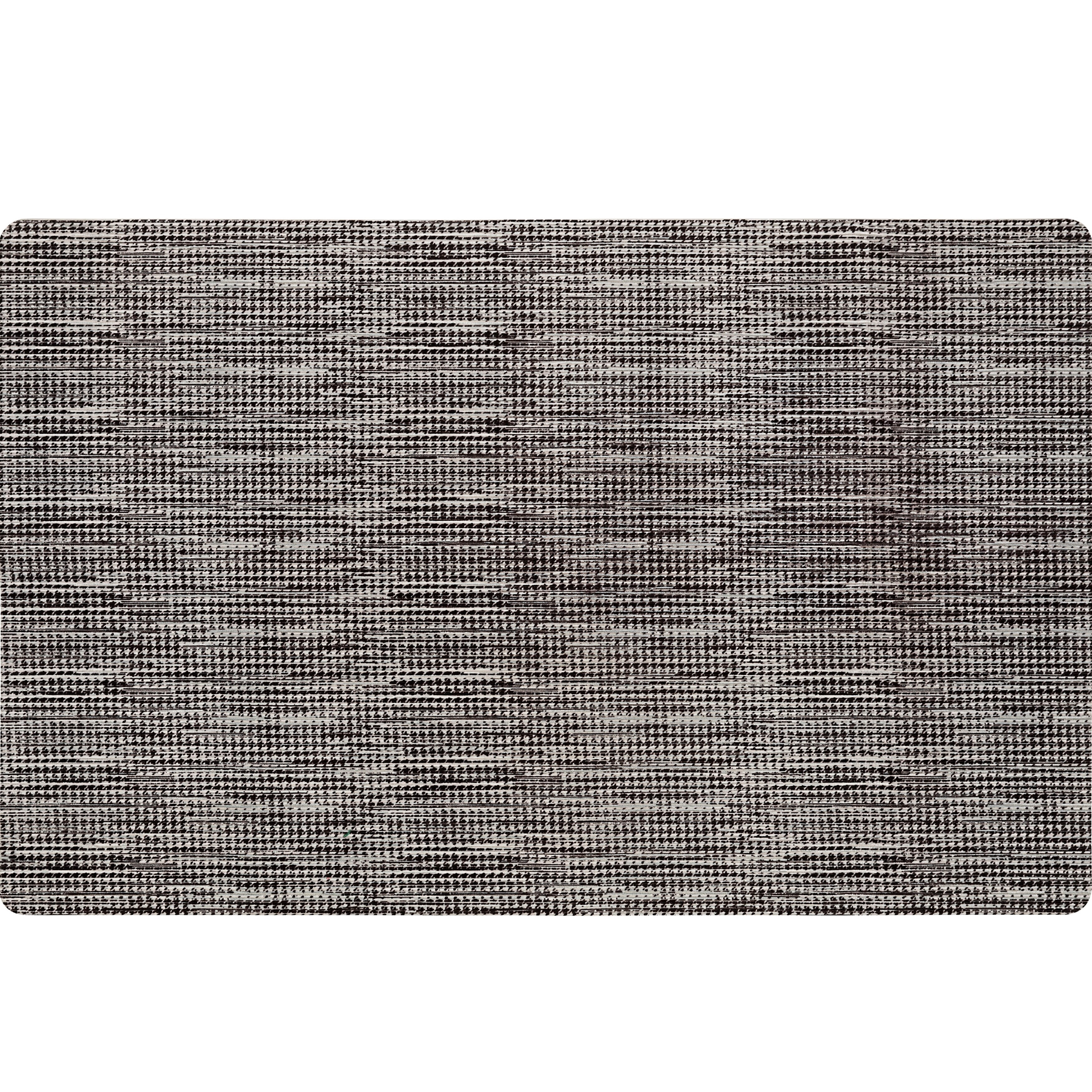 TOWN & COUNTRY BASICS Smooth Step Houndstooth Low Profile Utility Kitchen Mat, Machine Washable with Non-Slip Backing, Grey/Black, 24"x35"