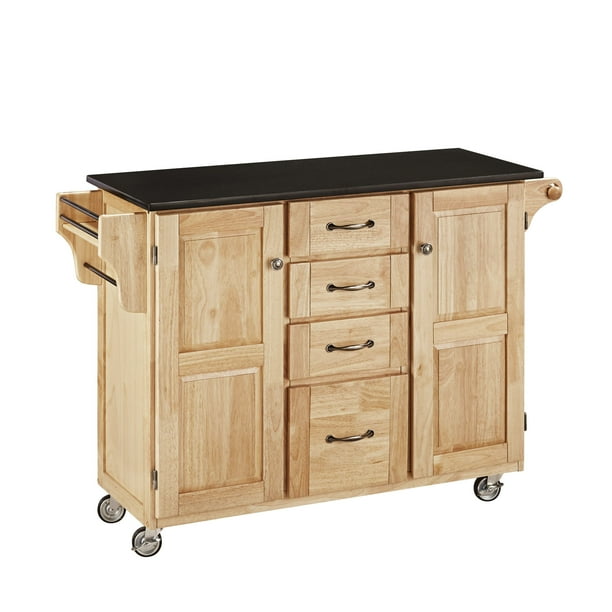 Create A Cart Natural Finish Black Granite Top Com Cart Natural Finish Black Granite Top, Home Styles Create A Cart Kitchen Island With Granite Top