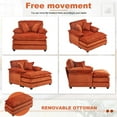 thumbnail image 4 of BUIORD 56" Accent Chair with Ottoman, Corduroy Single Sofa Chair Armchair with Pillows, Deep Seat Couch for Living Room, Orange, 4 of 7