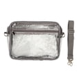 thumbnail image 3 of Bolsa de mensajero Bolsa de hombro transparente PVC Cremallera impermeable Correa ajustable Monedero de gran capacidad para viajes Gris, 3 of 14