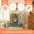 thumbnail image 6 of NACHES Kid Sling Bookshelf with 3 Storage Bin Drawers Nursery Bookshelves Wood Display Shelf Toddler Toy Organizer Child Bookcase Montessori Book Rack Cabinet Boy Girl Play Room Playroom Bedroom, 6 of 16