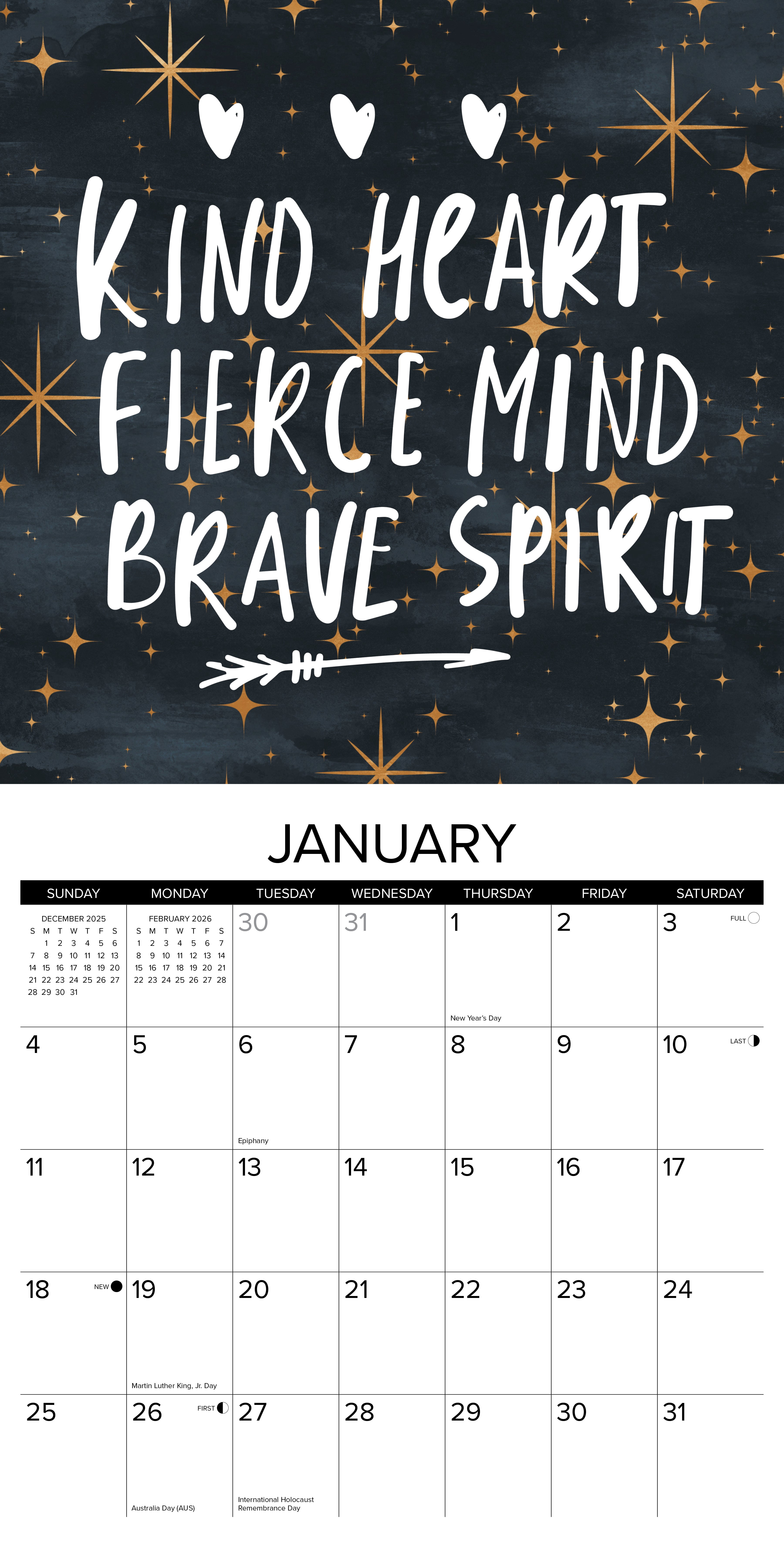 Be Kind Every Day 2026 Wall Calendar, (Paperback)