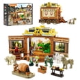 thumbnail image 1 of Lumibricks Medieval Troupe Carriage Lighting Building Bricks Set - Middle Ages City Town Playset Multi-Form Modular Collection Display Kit with Minif, 1 of 9