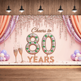 thumbnail image 5 of Glittery Design Cheers to 80 Years Milestone Celebration Banner Elegant Gemstone for Senior Party Anniversary Adult Celebration, 5 of 8