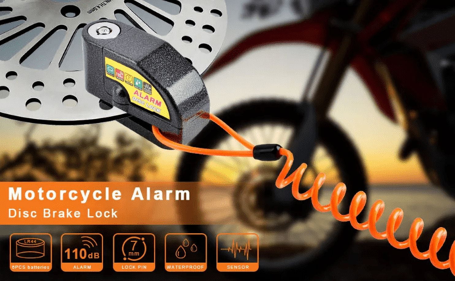 Anti Theft Waterproof Motorcycle Wheel Scooter Disc Bicycle Brake Alarm Bike Lock With Key-Red