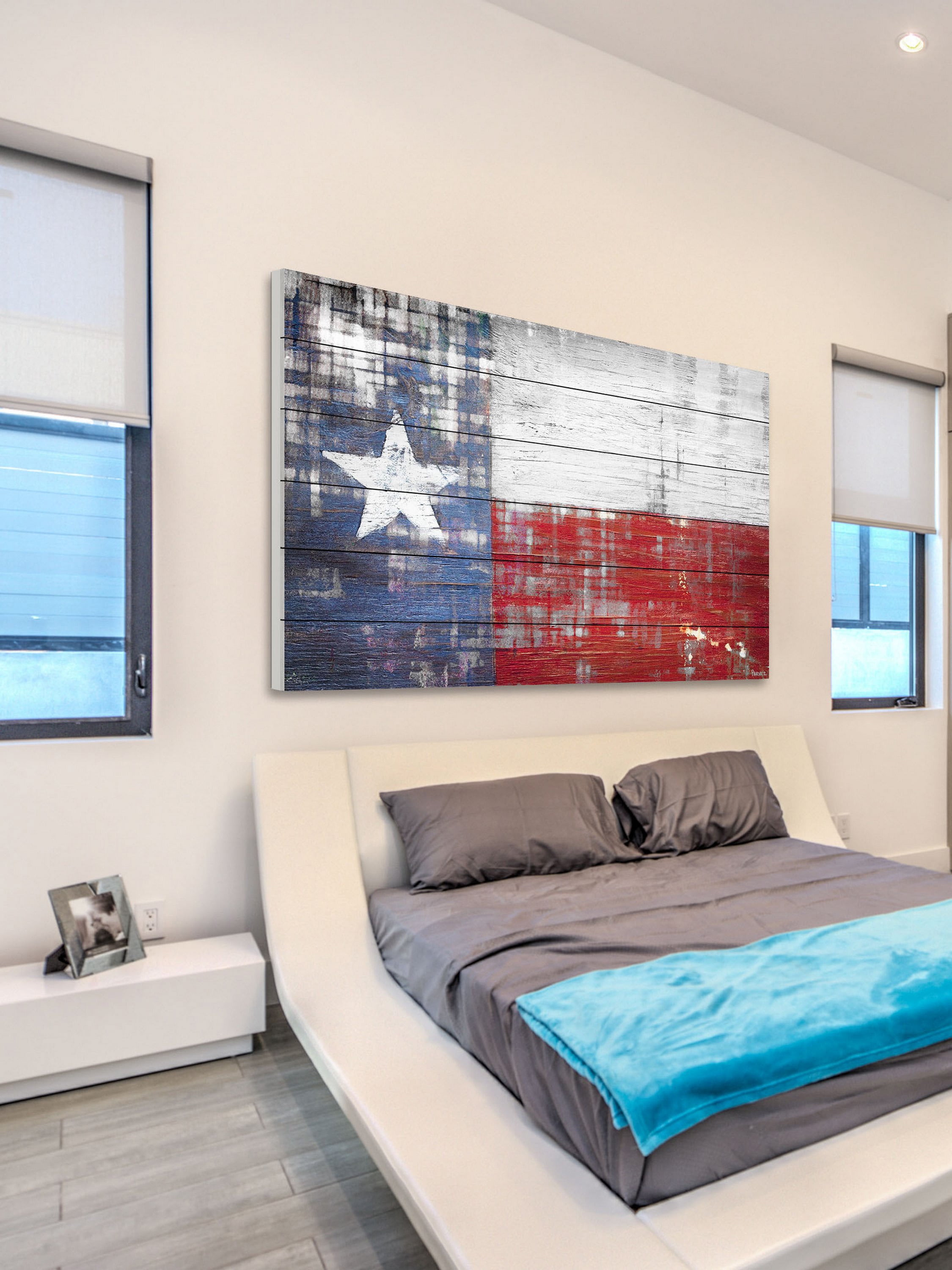 Parvez Taj Texas White Wood Wall Art, 12" x 18"