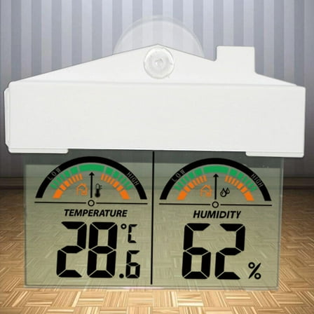 MERRYHAPY White Temperature Meter with Humidity or Easy Window Mount for Greenhouse