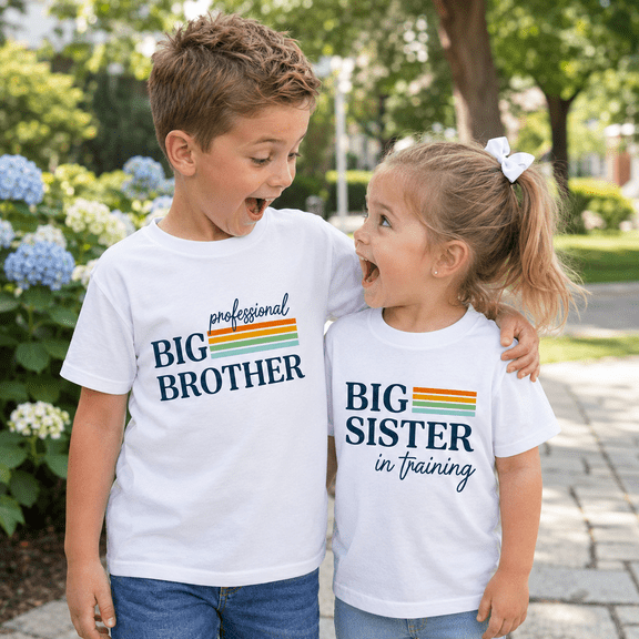 Matching Family Shirts, Big Brother and Big Sister Shirt, Professional Big Brother Big Sister In Training, Sibling Announcement Gift