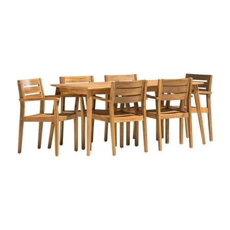 Christopher Knight Home Stamford Outdoor 7-piece Rectangle Acacia Wood Dining Set