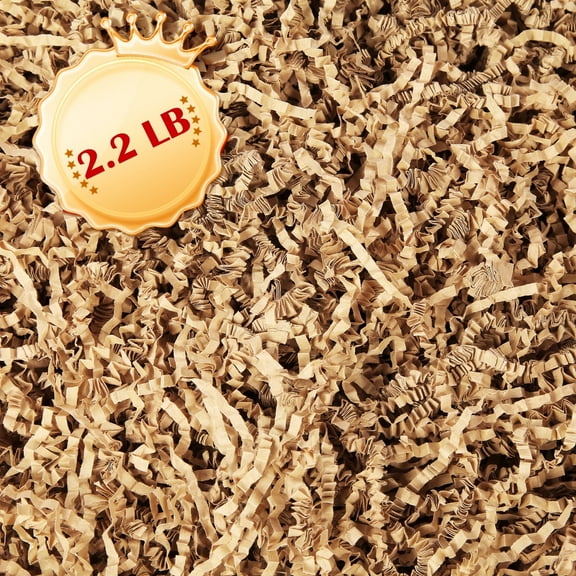 DUOTAN Brown Crinkle Cut Paper Shred Filler (2.2 LB), Shredded Paper for Gift Basket Filler, Gift Wrapping, Crinkle Paper Decoration for Birthdays, Weddings, Anniversaries