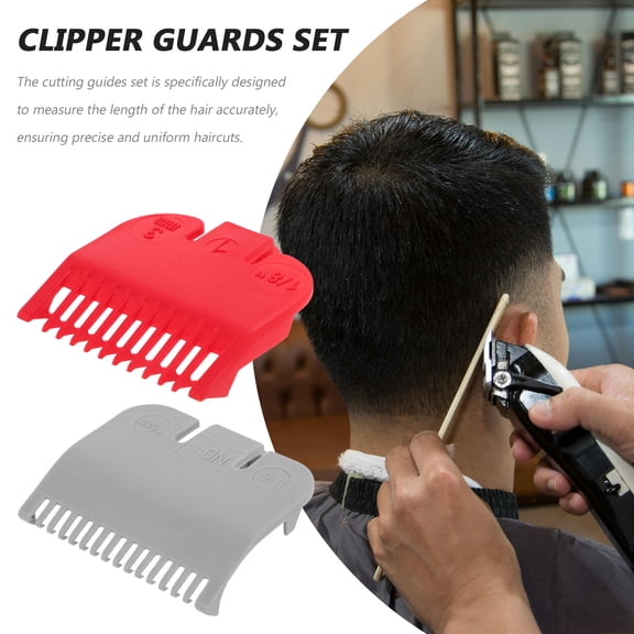 ibasenice 2 Pcs Guide Comb Attachments Clipper Guards Hair Trim Guide Women Home Use Plastic Gray