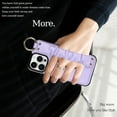 thumbnail image 7 of ELEHOLD Luxury Leather Case for iPhone 13 Pro Max 6.7" with Anti-Loss Wristband Metal Ring Buckle Full Body Protective Shockproof Anti-Scratch Phone Case,Purple, 7 of 7