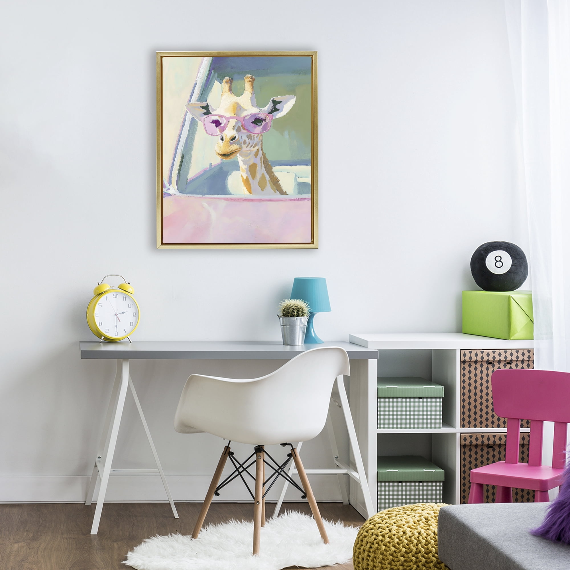 Stupell Industries Giraffe Car Ride Gold Framed Floater Canvas Wall Art, design by The Prints Vibe